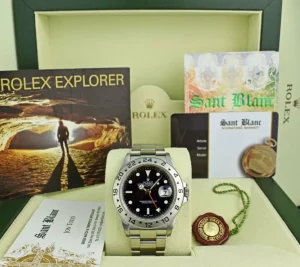 Sports Watches | Men's Watches | Sant Blanc ROLEX 40mm Stainless Steel Explorer II Black Dial SEL Model 16570