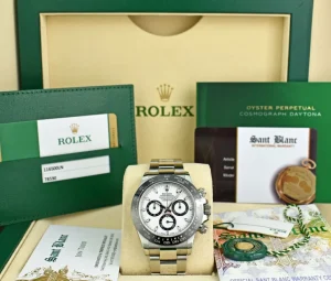 Sports Watches | Men's Watches | Sant Blanc ROLEX 40mm Stainless Steel Daytona White Dial Ceramic Bezel Model 116500LN