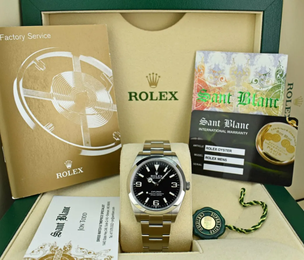rolex_mm_stainless_steel__0-50.webp Sports Watches | Field Professional Watches | Sant Blanc ROLEX 39mm Stainless Steel Explorer Black Full Lume Dial Model 214270