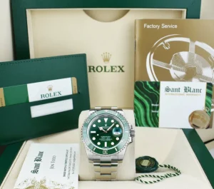 Diving Professional Watches | Sant Blanc ROLEX 40mm Stainless Steel Submariner Green Hulk with Card Model 116610LV