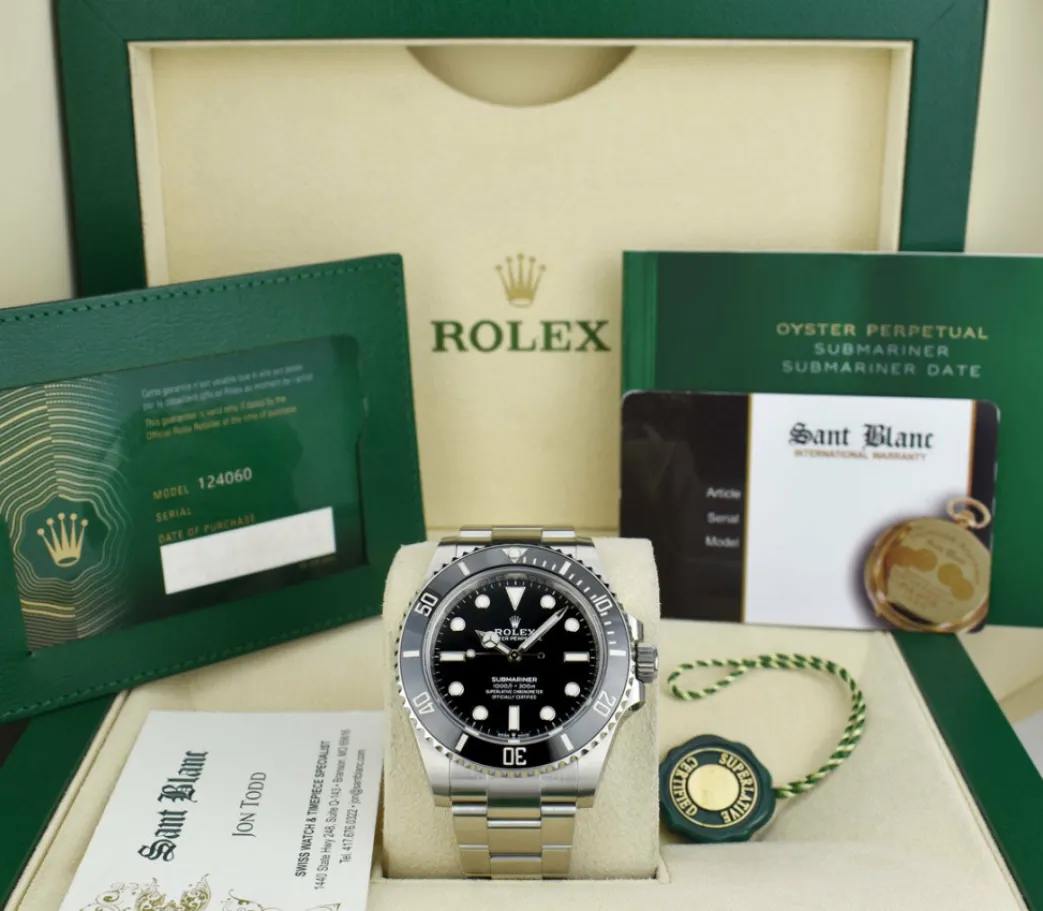 rolex_mm_stainless_steel__0-56.webp Diving Professional Watches | Sports Watches | Sant Blanc ROLEX 41mm Stainless Steel Submariner Black Dial Ceramic Bezel Model 124060