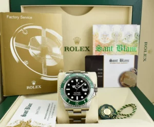 Diving Professional Watches | Men's Watches | Sant Blanc ROLEX 41mm Stainless Steel Submariner "KERMIT" Black Dial Green Bezel Model 126610LV