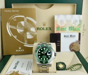 Diving Professional Watches | Sports Watches | Sant Blanc ROLEX 40mm Stainless Steel Submariner Green Ceramic Bezel - Hulk - Model 116610LV