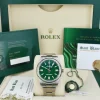 Men's Watches | Sant Blanc ROLEX 41mm Stainless Steel Oyster Perpetual Green Index Model 124300