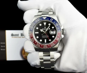 Men's Watches | Pilots Professional Watches | Sant Blanc ROLEX 40mm Stainless Steel GMT Master II PEPSI Bezel Oyster Bracelet 126710BLRO