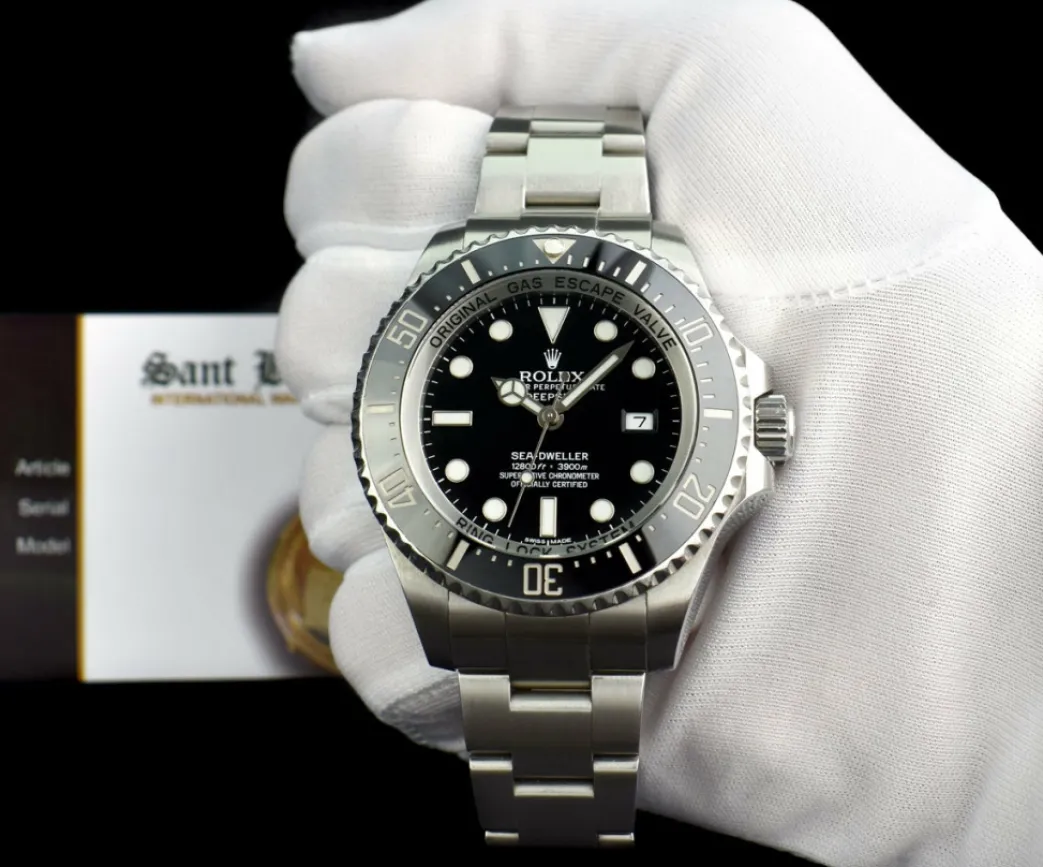 rolex_mm_stainless_steel__1-34.webp Deep Diving Professional Watches | Men's Watches | Sant Blanc ROLEX 44mm Stainless Steel Deepsea Sea Dweller Black Dial Model 116660