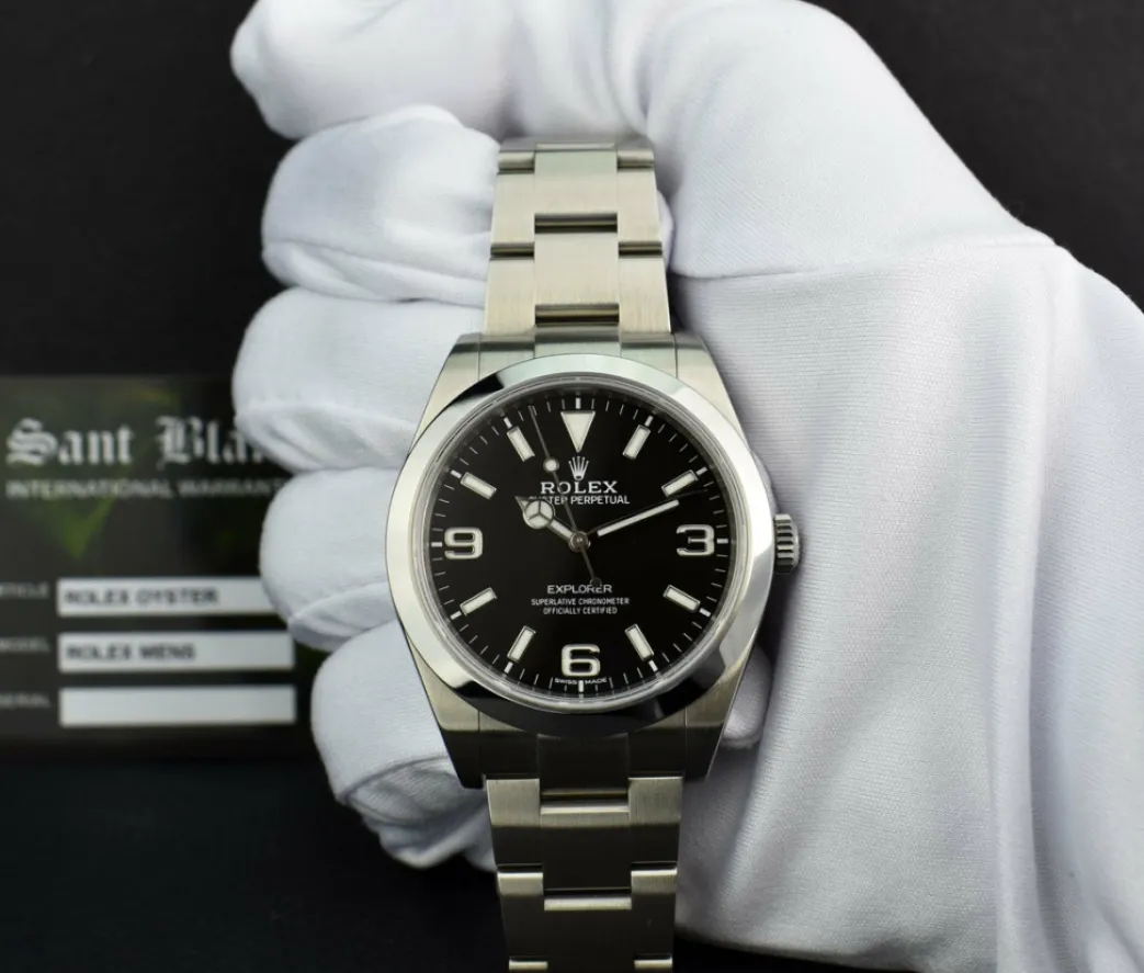 rolex_mm_stainless_steel__1-50.webp Sports Watches | Field Professional Watches | Sant Blanc ROLEX 39mm Stainless Steel Explorer Black Full Lume Dial Model 214270