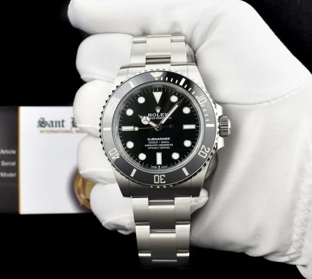 rolex_mm_stainless_steel__1-56.webp Diving Professional Watches | Sports Watches | Sant Blanc ROLEX 41mm Stainless Steel Submariner Black Dial Ceramic Bezel Model 124060