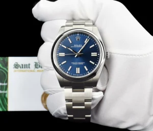 Men's Watches | Sant Blanc ROLEX 41mm Stainless Steel Oyster Perpetual Blue Index Model 124300