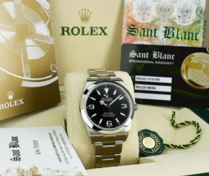 Sports Watches | Field Professional Watches | Sant Blanc ROLEX 39mm Stainless Steel Explorer Black Full Lume Dial Model 214270