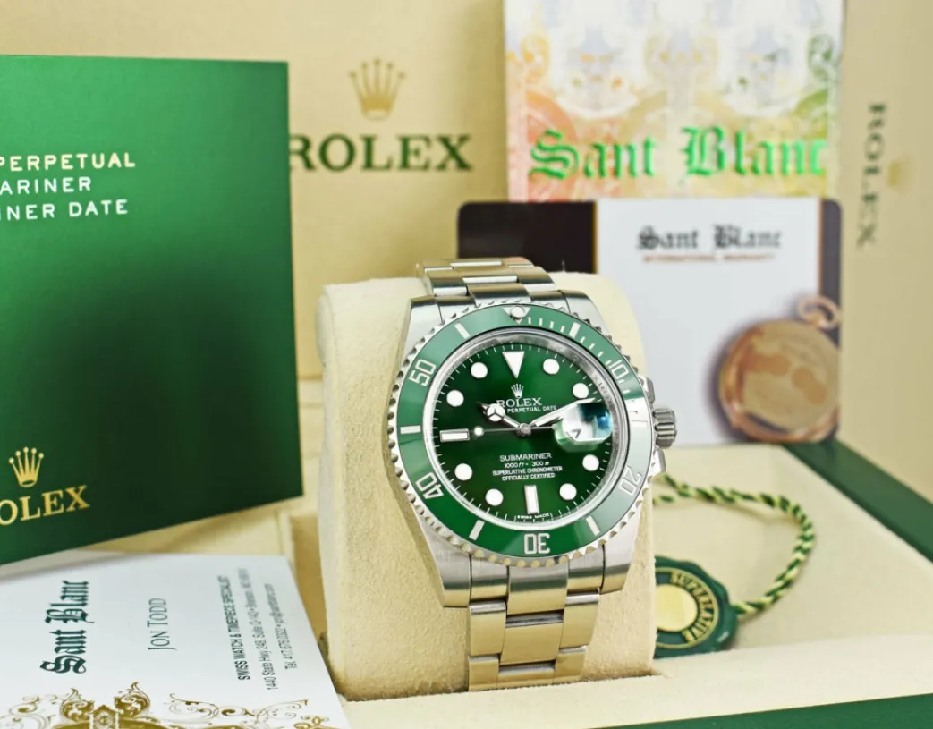 rolex_mm_stainless_steel__2-63.webp Diving Professional Watches | Sports Watches | Sant Blanc Rolex 40mm Stainless Steel Submariner Green "Hulk" Dial Model 116610LV
