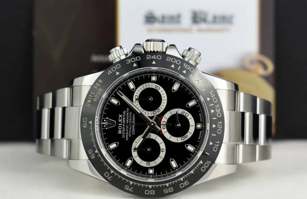 rolex_mm_stainless_steel__3-10.webp Men's Watches | Racing Professional Watches | Sant Blanc ROLEX 40mm Stainless Steel DAYTONA Black Dial Ceramic Bezel Model 116500LN