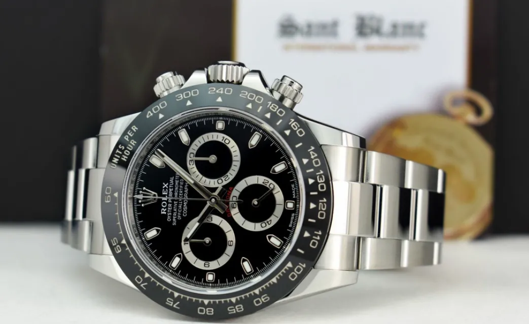 rolex_mm_stainless_steel__3-11.webp Men's Watches | Racing Professional Watches | Sant Blanc ROLEX 40mm Stainless Steel DAYTONA Black Dial Ceramic Bezel Model 116500LN