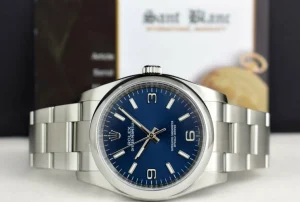 Men's Watches | Dress Watches | Sant Blanc ROLEX 36mm Stainless Steel Oyster Perpetual Blue Arabic Model 116000