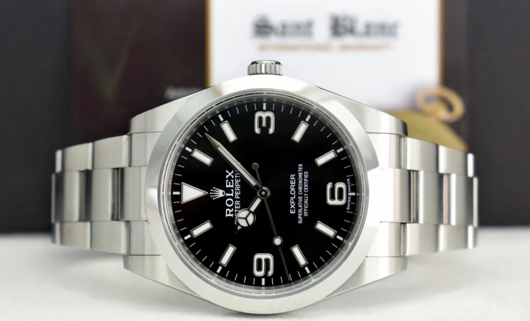 rolex_mm_stainless_steel__3-40.webp Sports Watches | Men's Watches | Sant Blanc ROLEX 39mm Stainless Steel Explorer Black Index Dial - Full Lume - Model 214270