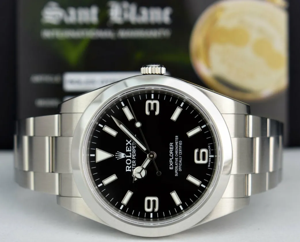rolex_mm_stainless_steel__3-50.webp Sports Watches | Field Professional Watches | Sant Blanc ROLEX 39mm Stainless Steel Explorer Black Full Lume Dial Model 214270
