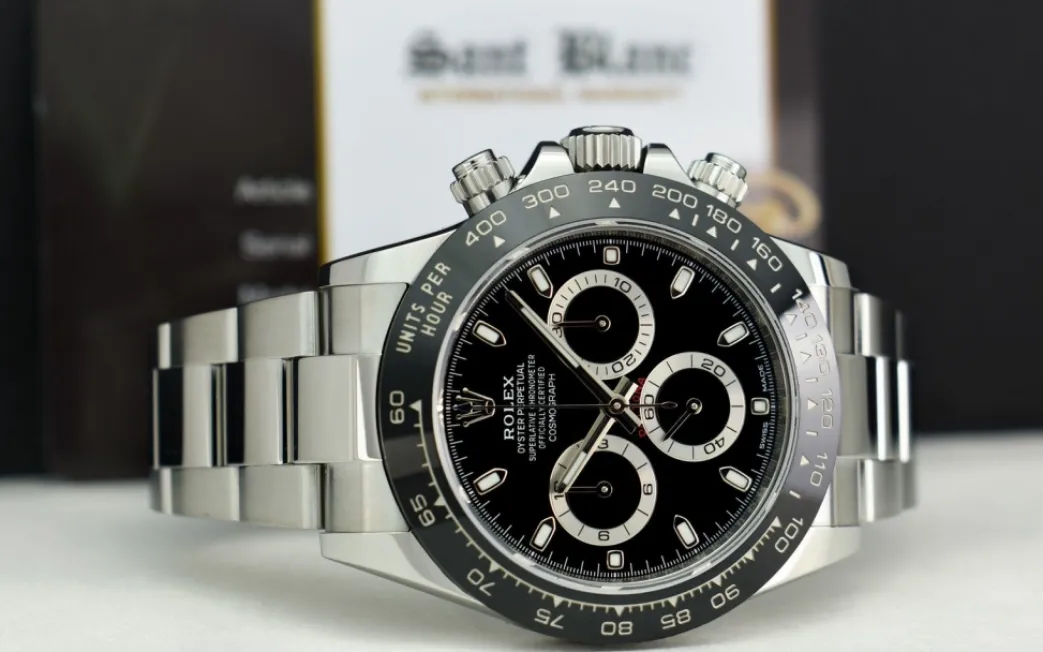 rolex_mm_stainless_steel__4-10.webp Men's Watches | Racing Professional Watches | Sant Blanc ROLEX 40mm Stainless Steel DAYTONA Black Dial Ceramic Bezel Model 116500LN