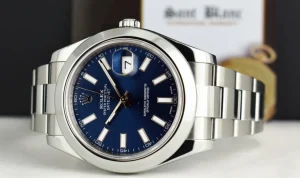 Men's Watches | Dress Watches | Sant Blanc ROLEX 41mm Stainless Steel DateJust II Blue Index Dial Model 116300