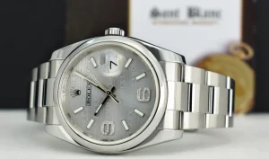 Men's Watches | Dress Watches | Sant Blanc ROLEX 36mm Stainless Steel DateJust Silver Wave Diamond Dial Model 116200
