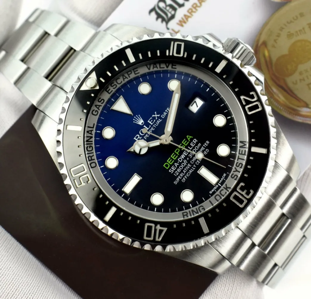rolex_mm_stainless_steel__4-33.webp Deep Diving Professional Watches | Men's Watches | Sant Blanc ROLEX 44mm Stainless Steel Deepsea Sea Dweller James Cameron Blue Gradient Dial Model 116660