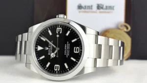 Sports Watches | Men's Watches | Sant Blanc ROLEX 39mm Stainless Steel Explorer Black Index Dial Full Blue Lume Model 214270