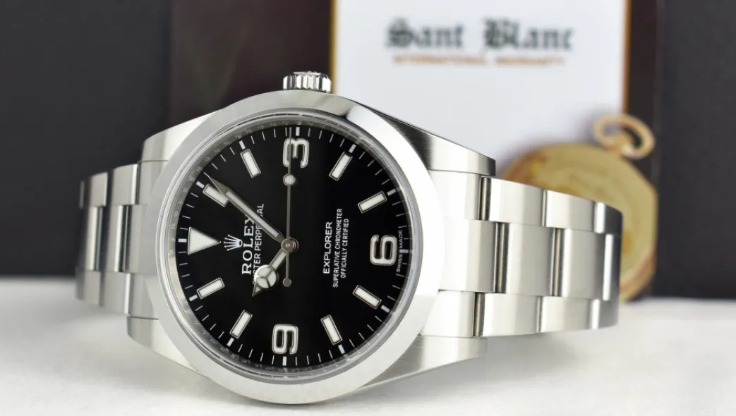 rolex_mm_stainless_steel__4-40.webp Sports Watches | Men's Watches | Sant Blanc ROLEX 39mm Stainless Steel Explorer Black Index Dial - Full Lume - Model 214270