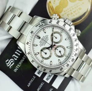 Sports Watches | Men's Watches | Sant Blanc ROLEX 40mm Stainless Steel Daytona White Index Dial Model 116520
