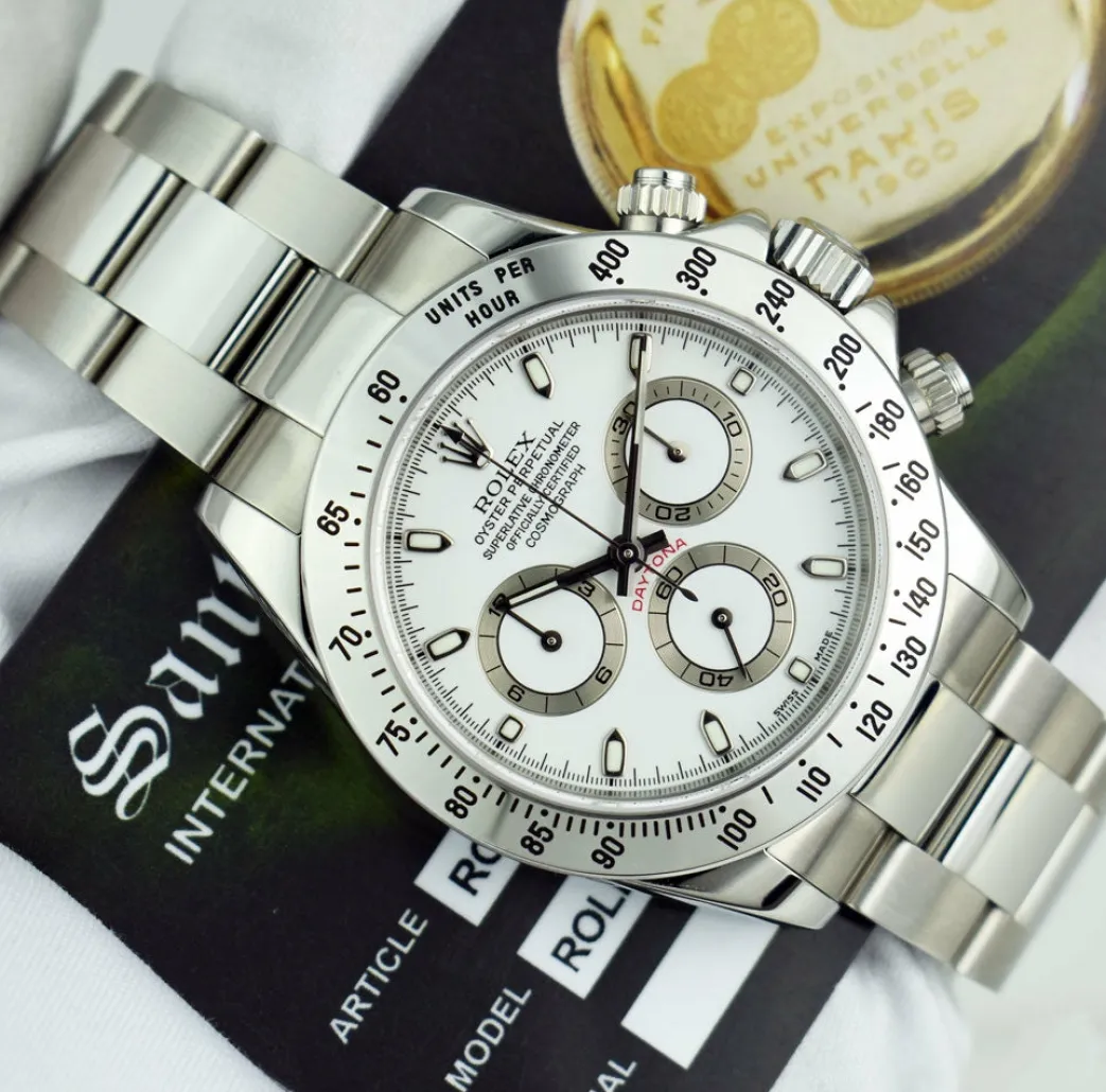 rolex_mm_stainless_steel__4-41.webp Sports Watches | Men's Watches | Sant Blanc ROLEX 40mm Stainless Steel Daytona White Index Dial Model 116520