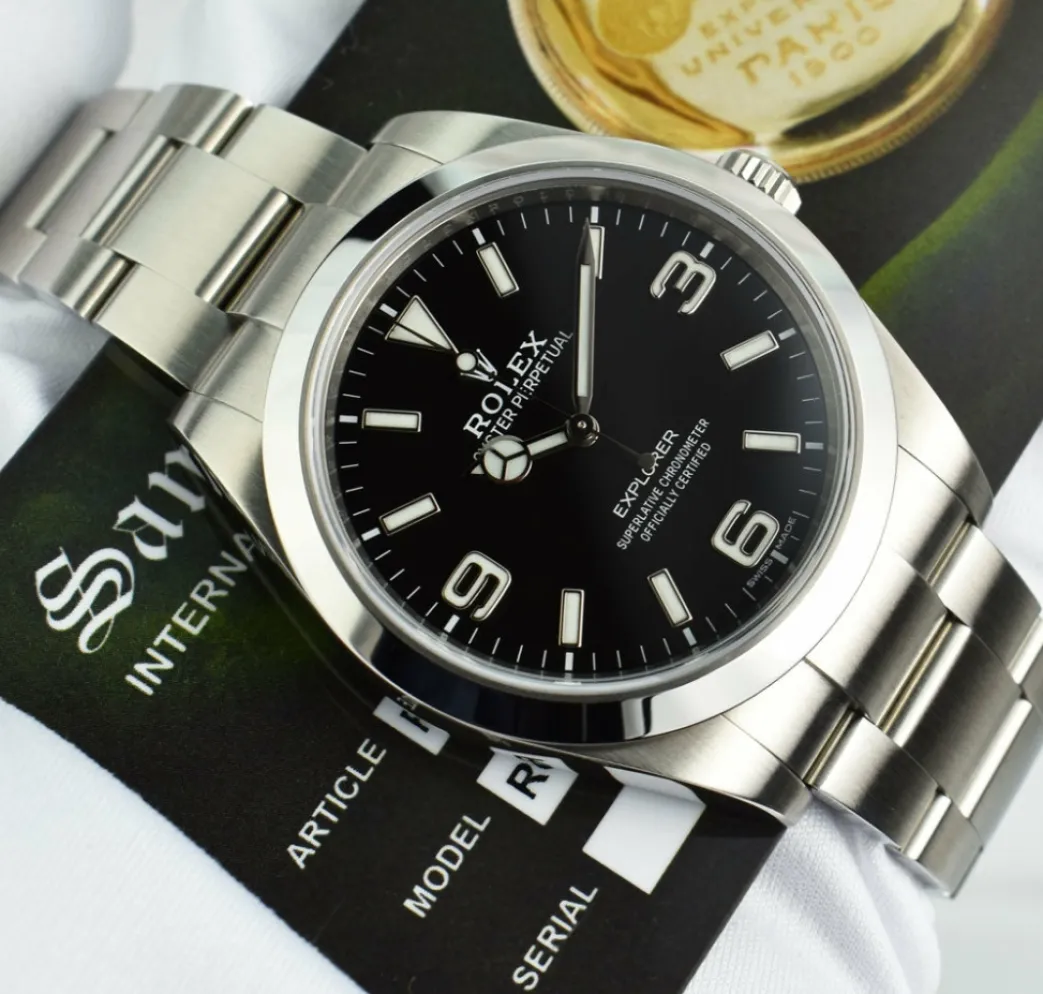 rolex_mm_stainless_steel__4-50.webp Sports Watches | Field Professional Watches | Sant Blanc ROLEX 39mm Stainless Steel Explorer Black Full Lume Dial Model 214270