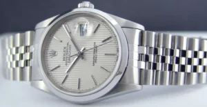 Men's Watches | Dress Watches | Sant Blanc ROLEX 36mm Stainless Steel Datejust Jubilee Band Silver Tapestry Stick Dial Model 16200