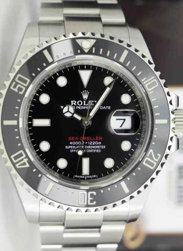 Sports Watches | Deep Diving Professional Watches | Sant Blanc ROLEX 43mm Stainless Steel Red Sea Dweller Rare MK1 Dial Box & Card Model 126600