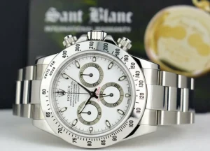 Sports Watches | Men's Watches | Sant Blanc ROLEX 40mm Stainless Steel Daytona White Index Dial Model 116520
