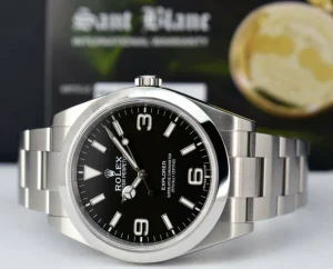 Sports Watches | Field Professional Watches | Sant Blanc ROLEX 39mm Stainless Steel Explorer Black Full Lume Dial Model 214270