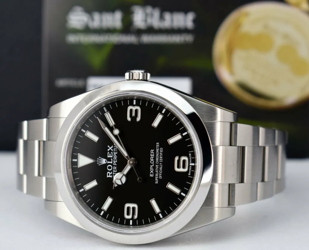 rolex_mm_stainless_steel__5-50.webp Sports Watches | Field Professional Watches | Sant Blanc ROLEX 39mm Stainless Steel Explorer Black Full Lume Dial Model 214270