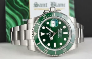 Diving Professional Watches | Sant Blanc ROLEX 40mm Stainless Steel Submariner Green Hulk with Card Model 116610LV