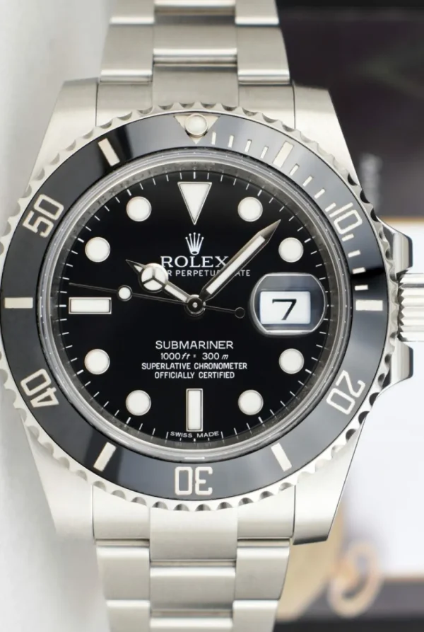 Diving Professional Watches | Sant Blanc ROLEX 40mm Stainless Steel Submariner Black Dial Ceramic Bezel Model 116610LN