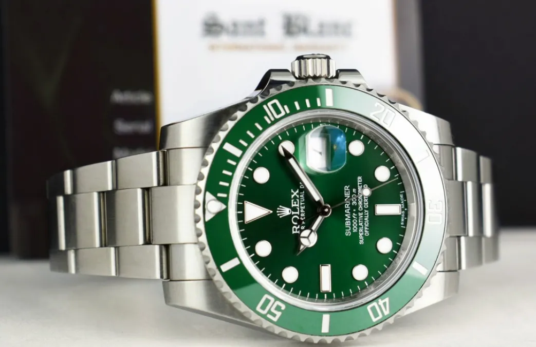 rolex_mm_stainless_steel__5-63.webp Diving Professional Watches | Sports Watches | Sant Blanc ROLEX 40mm Stainless Steel Submariner Green Ceramic Bezel - Hulk - Model 116610LV