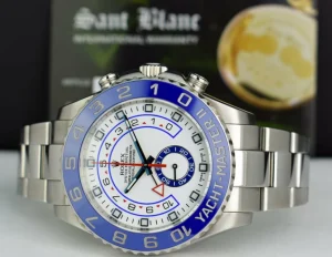 Yachting Professional Watches | Sports Watches | Sant Blanc ROLEX 44mm Stainless Steel Yachtmaster II White Dial Blue Hands Model 116680