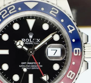 Men's Watches | Pilots Professional Watches | Sant Blanc ROLEX 40mm Stainless Steel GMT Master II PEPSI Bezel Oyster Bracelet 126710BLRO