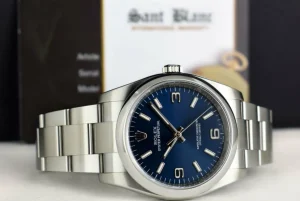 Men's Watches | Dress Watches | Sant Blanc ROLEX 36mm Stainless Steel Oyster Perpetual Blue Arabic Model 116000