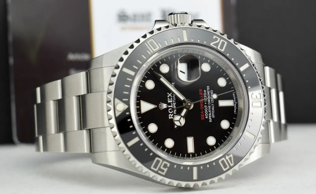 rolex_mm_stainless_steel__6-28.webp Deep Diving Professional Watches | Men's Watches | Sant Blanc ROLEX 43mm Stainless Steel Anniversary Red Sea Dweller Mark II Card Model 126600