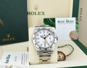 Field Professional Watches | Sant Blanc ROLEX 42mm Stainless Steel Explorer II White Dial with Box & Card & Tags Model 216570