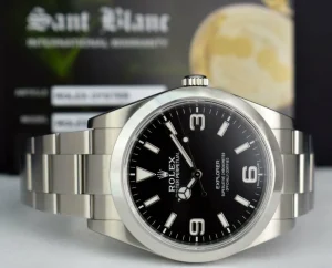 Sports Watches | Field Professional Watches | Sant Blanc ROLEX 39mm Stainless Steel Explorer Black Full Lume Dial Model 214270