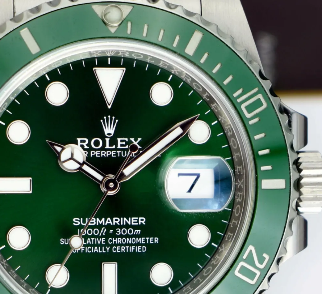 rolex_mm_stainless_steel__6-58.webp Diving Professional Watches | Sports Watches | Sant Blanc ROLEX 40mm Stainless Steel Submariner Green Dial - Ceramic Bezel - Hulk - Model 116610LV