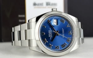 Dress Watches | Sant Blanc ROLEX 41mm Stainless Steel DateJust 41 Blue Roman with Box & Card Model 126300