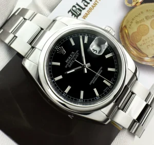Men's Watches | Dress Watches | Sant Blanc ROLEX 36mm Stainless Steel DateJust Black Index Dial Oyster Band Model 116200