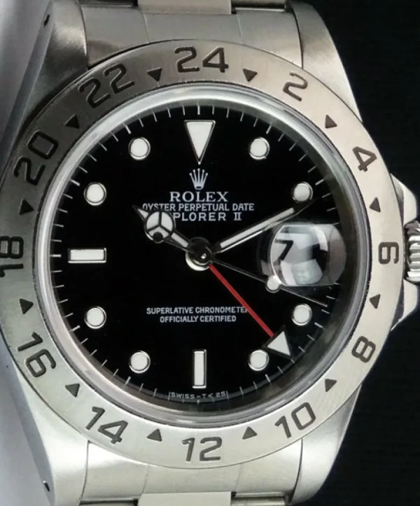 Sports Watches | Men's Watches | Sant Blanc ROLEX 40mm Stainless Steel Explorer II Black Index Dial Model 16570