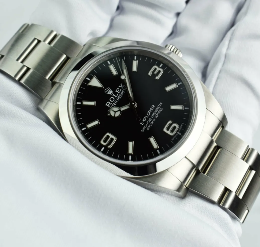 rolex_mm_stainless_steel__7-36.webp Sports Watches | Field Professional Watches | Sant Blanc ROLEX 39mm Stainless Steel Explorer Black Full Lume Dial Model 214270