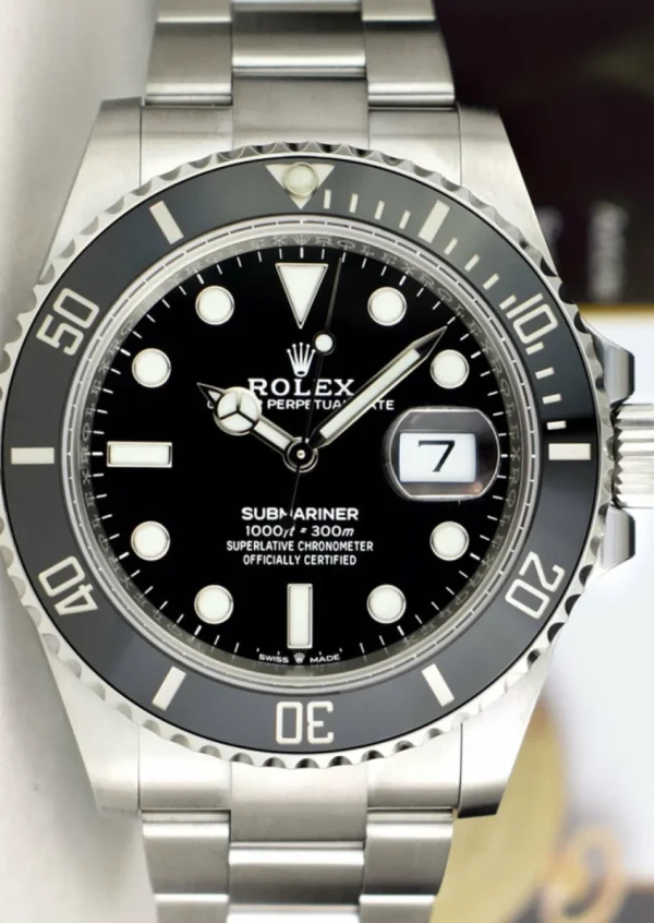 Diving Professional Watches | Sports Watches | Sant Blanc ROLEX 41mm Stainless Steel Submariner Black Ceramic Bezel Model 126610LN