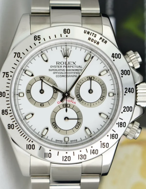 Sports Watches | Men's Watches | Sant Blanc ROLEX 40mm Stainless Steel Daytona White Index Dial Model 116520